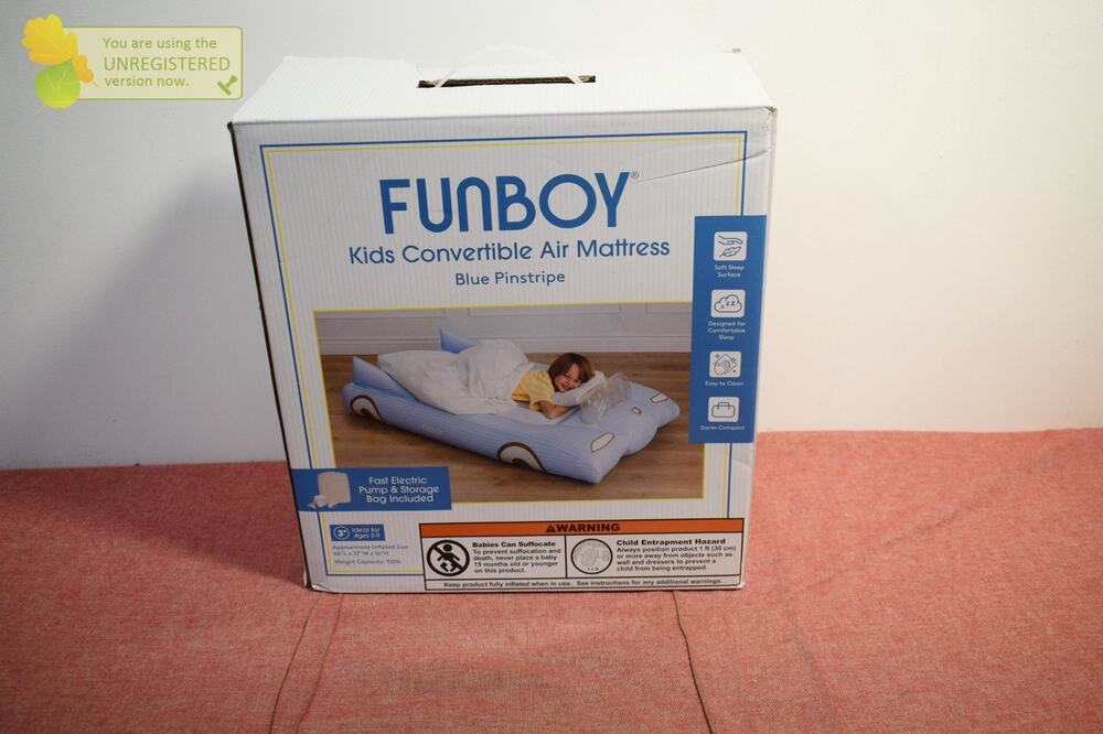 FUNBOY Blue Car 15"H Kids' Sleepover Twin Air Mattress Bed